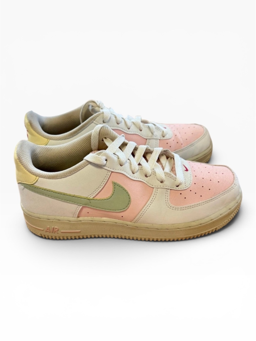 Nike Air Force 1 AF1 Next Nature Easter Sanddrift Pink Olive Yellow 6.5Y W8